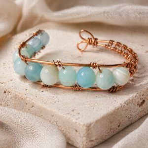 Blue Agate Copper Cuff