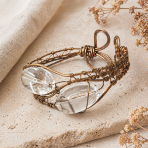 Clear Path Double Quartz Copper Cuff
