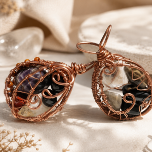 Wire-Wrapped Multi-Stone Pendant (Choose 3–7 Stones, or Intuitive Custom) (Reiki-Infused)
