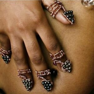 Hematite Armor Nail Rings