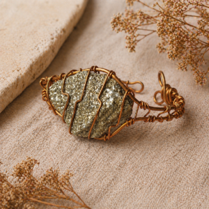 Gold Shield Pyrite Copper Cuff