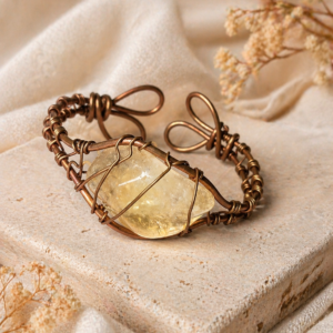 Sun Cradle Citrine Copper Cuff