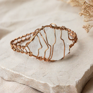 Moonmist Girasol Opal Quartz Copper Cuff