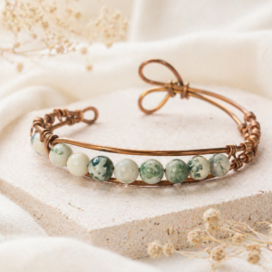 Rooted Peace Tree Agate Copper Cuff