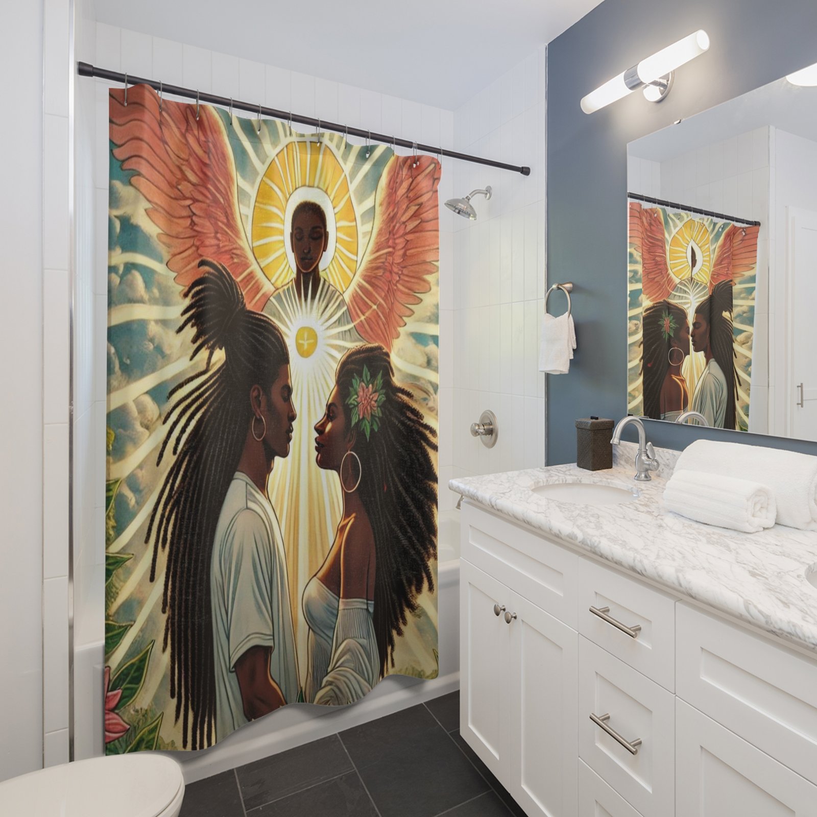 "Lovers" Shower Curtains - Image 3