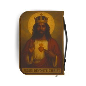 Black Jesus Sacred Heart Zippered Bible Case
