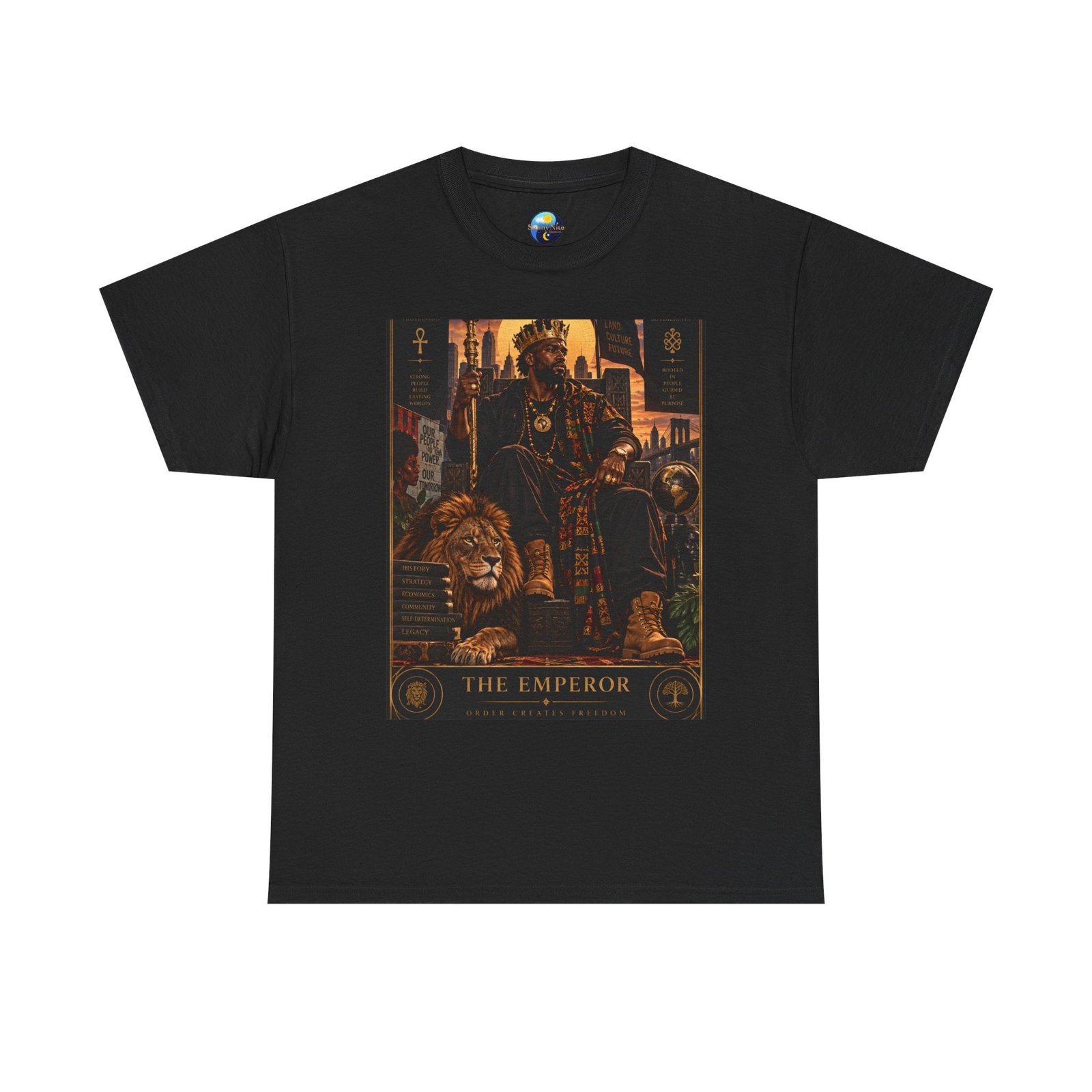 The Emperor Tarot T‑Shirt — Gothic Lion & Throne Graphic Tee - Image 6