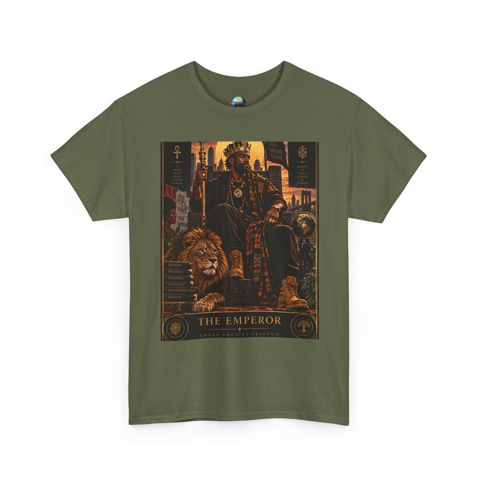 The Emperor Tarot T‑Shirt — Gothic Lion & Throne Graphic Tee - Image 23