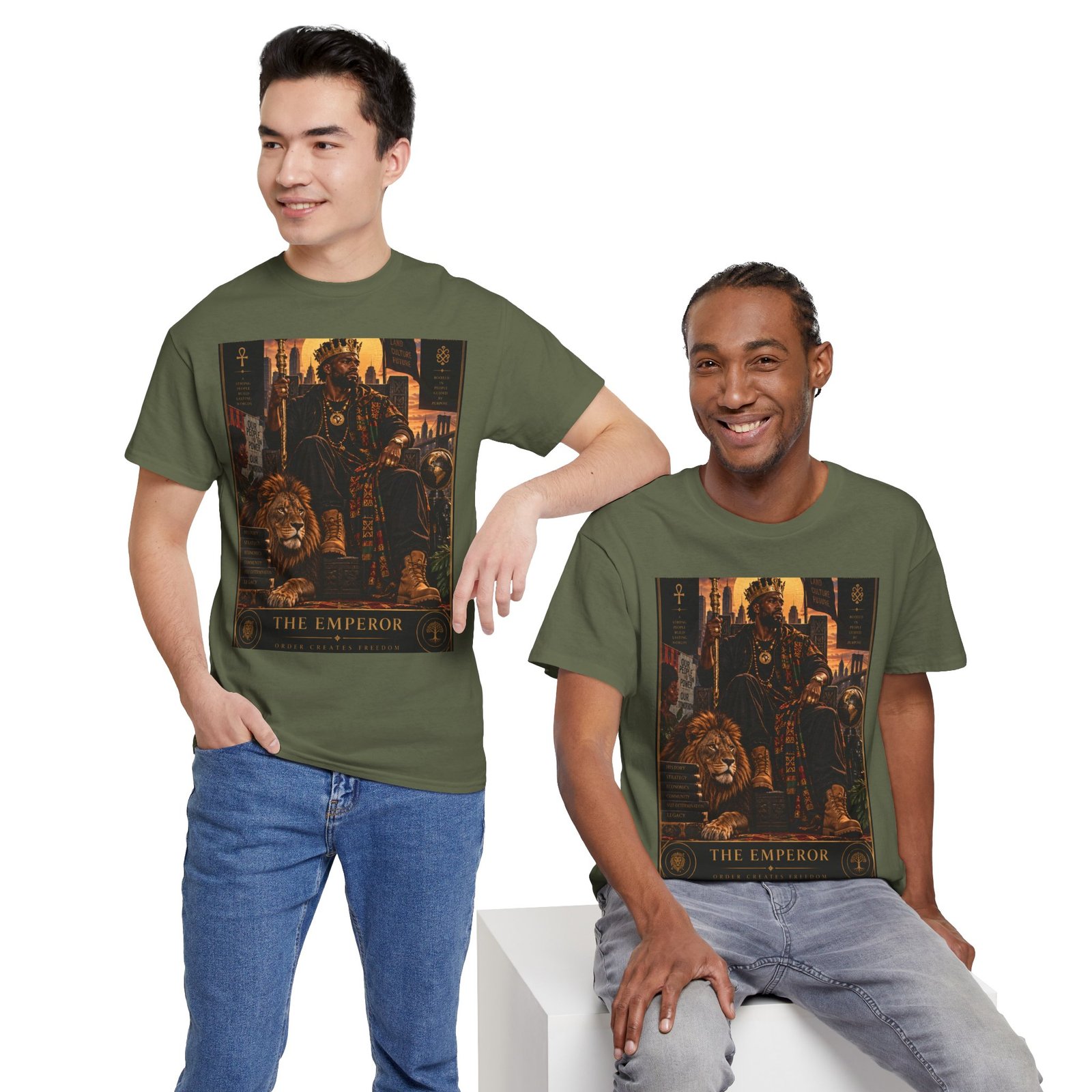 The Emperor Tarot T‑Shirt — Gothic Lion & Throne Graphic Tee - Image 25