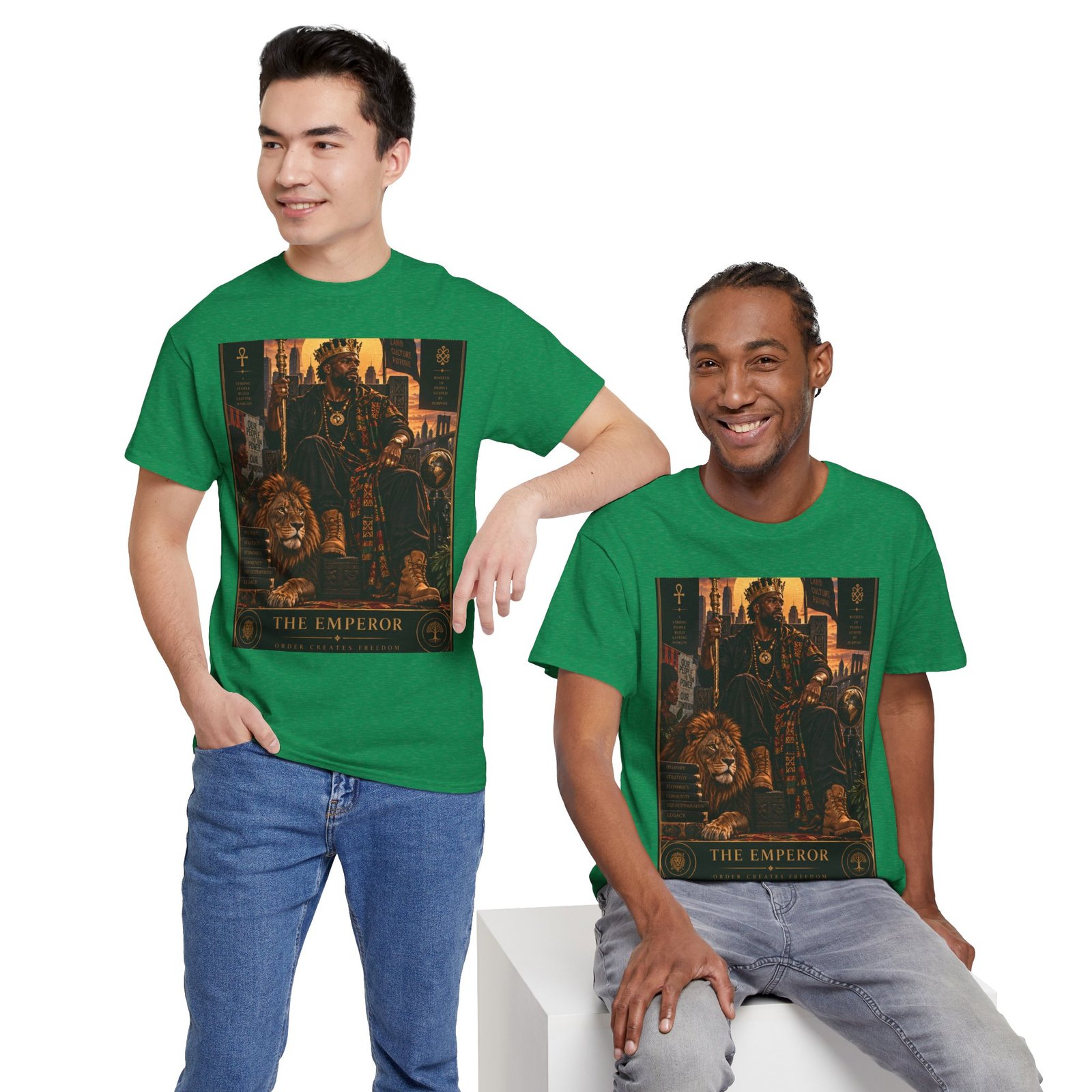 The Emperor Tarot T‑Shirt — Gothic Lion & Throne Graphic Tee - Image 30
