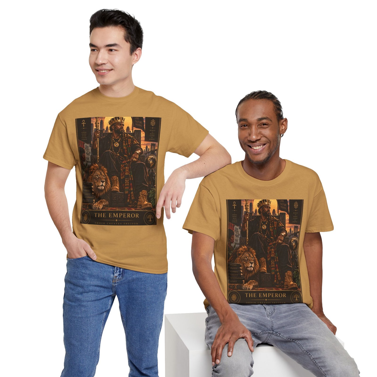The Emperor Tarot T‑Shirt — Gothic Lion & Throne Graphic Tee - Image 20
