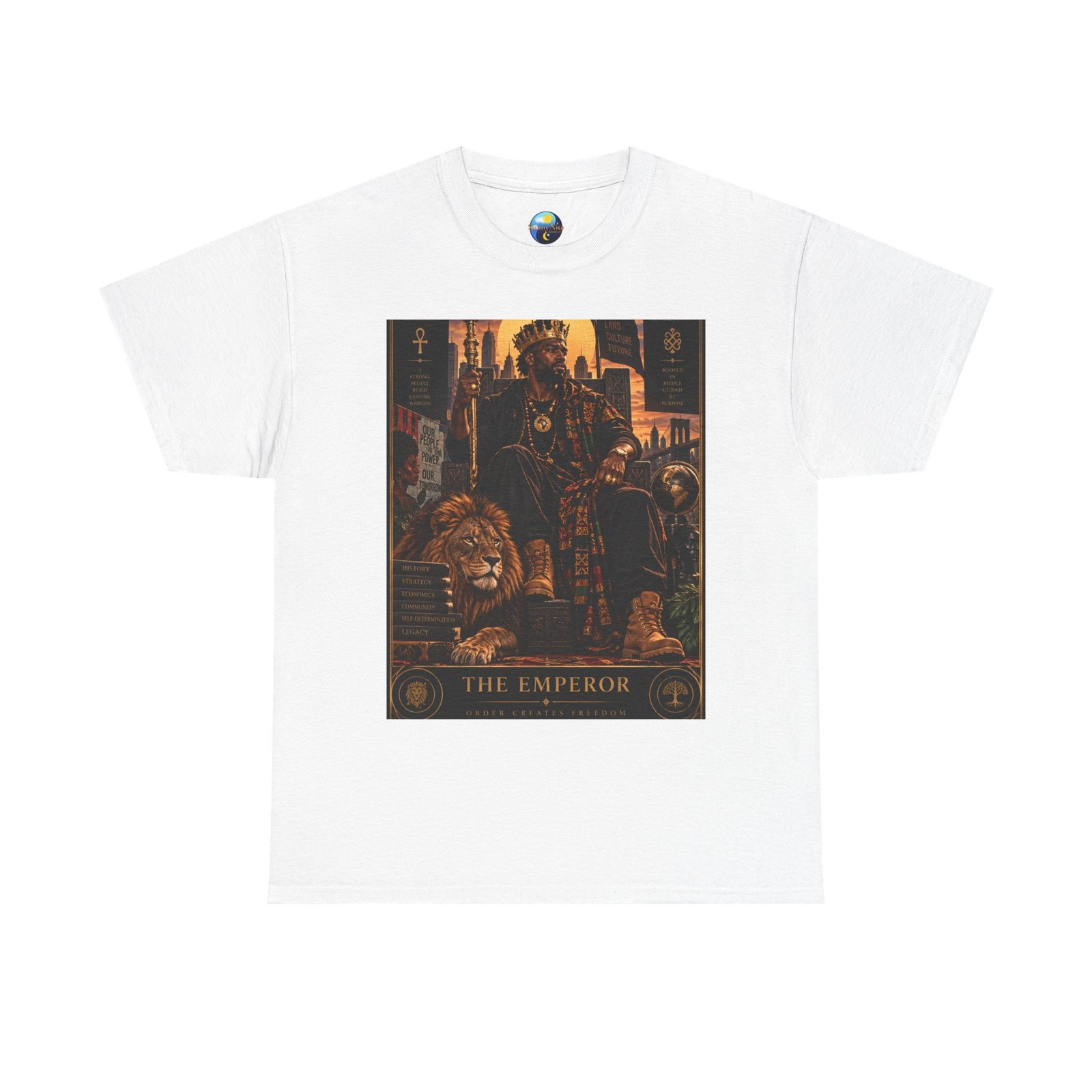 The Emperor Tarot T‑Shirt — Gothic Lion & Throne Graphic Tee